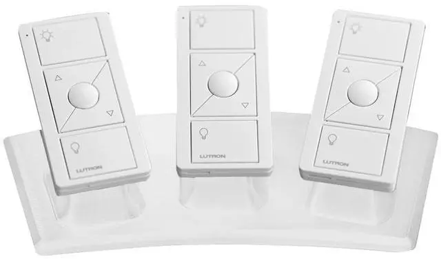 Alt view image 5 of 5 - SplashNColor Remote Stand Pedestal for Lutron Pico Remote, Elegant Slide & Click Desk Display Holder, Non-Slip Scratch Resistant Base, Lutron Caseta Remote Stand (Crescent Pedestal, White)