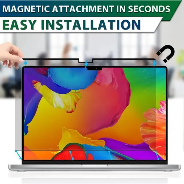 Alt view image 5 of 5 - Magnetic Privacy Screen for MacBook Pro 14 Inch (2021, 2022, 2023, 2024M1, M2, M3, M4Pro, Max) Removable Laptop Privacy Filter Shield and Matte Anti-Glare Blue Light Protector
