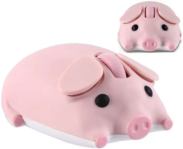 Main image of Wireless Mouse Pink Cute Pig Design Bluetooth Dual Mode Portable Compact Lightweight Silent Optical Kawaii Mice for PC Laptop Computer Tablet Macbook Pro/Air Kids Girls Student Home School Office Gift