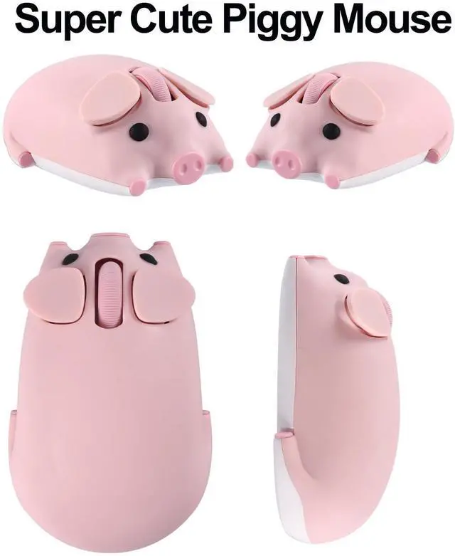 Alt view image 3 of 5 - Wireless Mouse Pink Cute Pig Design Bluetooth Dual Mode Portable Compact Lightweight Silent Optical Kawaii Mice for PC Laptop Computer Tablet Macbook Pro/Air Kids Girls Student Home School Office Gift