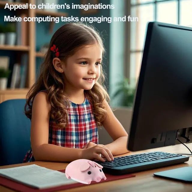 Alt view image 2 of 5 - Wireless Mouse Pink Cute Pig Design Bluetooth Dual Mode Portable Compact Lightweight Silent Optical Kawaii Mice for PC Laptop Computer Tablet Macbook Pro/Air Kids Girls Student Home School Office Gift