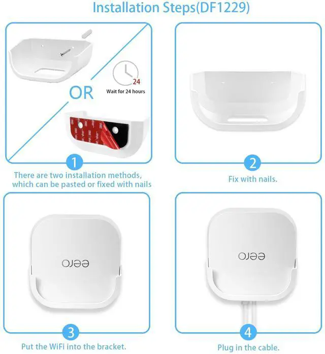Alt view image 4 of 5 - TIUIHU Wall Mount Holder for eero 7 Dual-Band mesh Wi-Fi 7 Router, Mounting Bracket, No Messy Wires, Space Saving (3)