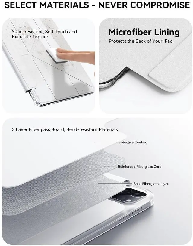 Alt view image 5 of 5 - Magnetic Case Compatible with iPad Pro 11 Inch Case(2018/2020/2021/2022) 4th/3rd/2nd/1st, Slim & Lightweight Four-Corner Protective Folio Origami Style Cover,Can Landscape & Portrait