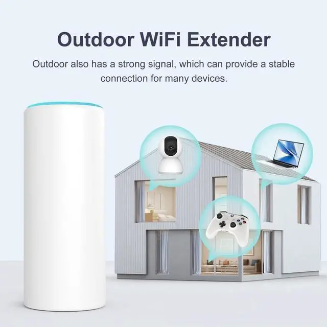 Alt view image 3 of 5 - Outdoor WiFi ExtenderBooster Signal RepeaterDual BandAC 1200 MbpsWeatherproofPoE Ethernet PortCoverage Radius 250 ft65 Devices