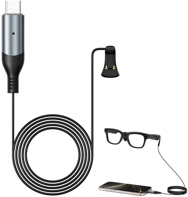Main image of Replacement USB-C Charging Cable Compatible with Ray-Ban Meta Wayfarer/Skyler/Headliner Smart Sunglasses, Connect Sunglasses to Charge Without Charging Case, for Ray-Ban Meta Accessories