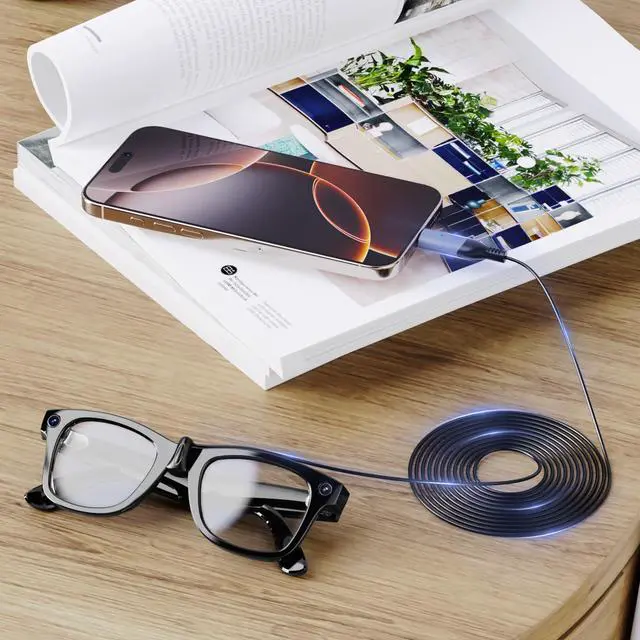 Alt view image 3 of 5 - Replacement USB-C Charging Cable Compatible with Ray-Ban Meta Wayfarer/Skyler/Headliner Smart Sunglasses, Connect Sunglasses to Charge Without Charging Case, for Ray-Ban Meta Accessories