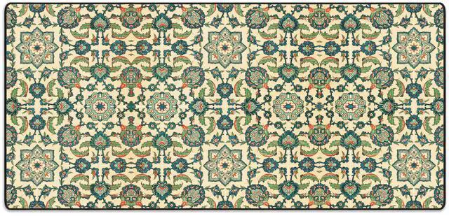Alt view image 2 of 2 - MPCO. Large Gaming Mouse Pad - 36"x17" Aeroglyde Arabic Textiles Emerald-Green Mouse Pad Mat - Full Desk Mouse Pad for Smooth Control - Non-Slip, Washable, Smooth Finish Large Mousepad for Desk\