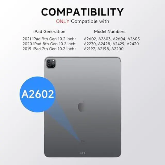 Alt view image 3 of 5 - Tiaota iPad 10.2 inch Case with Keyboard Detachable 9/8/7th Generation Magic Keyboard Trackpad, 360 Rotatable Cover with Pencil Holder Multi Angle Stand Teclado para iPad 9/8/7 Gen Case Black