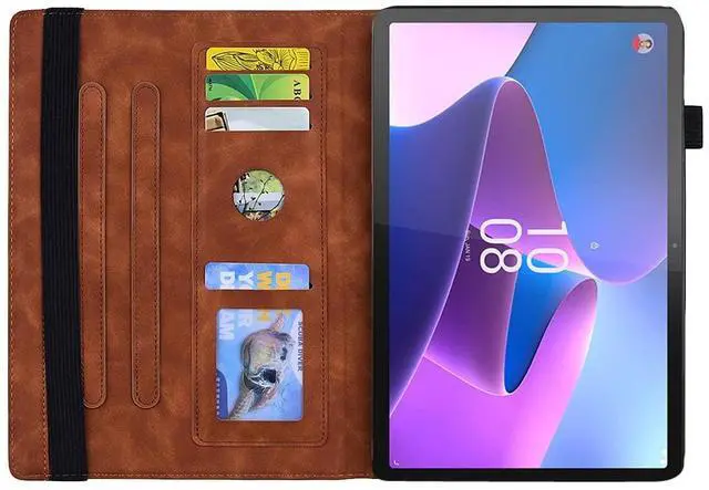 Alt view image 2 of 5 - TIPOYOROO Case for Samsung Galaxy Tab S10 Plus 2024 (X820/SM-X826B)/S9 Plus (X810/X816) /S9 FE+(X610/X616) 12.4 Inch 2023 PU Leather Folio Cover Multi-Angle Viewing Auto Sleep/Wake Function- Brown