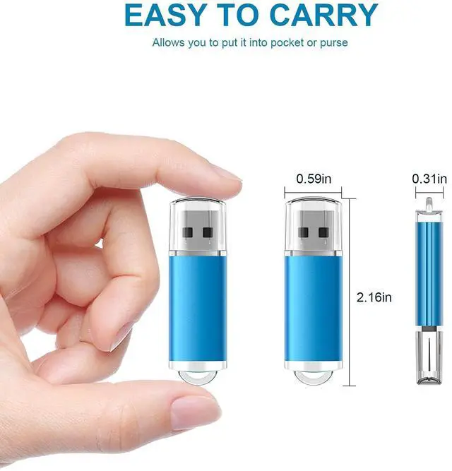 Alt view image 5 of 5 - TOPESEL USB Flash Drive 50 Pack 2GB USB 2.0 Flash Drive High Speed 4G Memory Stick for PC Laptops, Tablets, TVs, Car Audio (Blue)