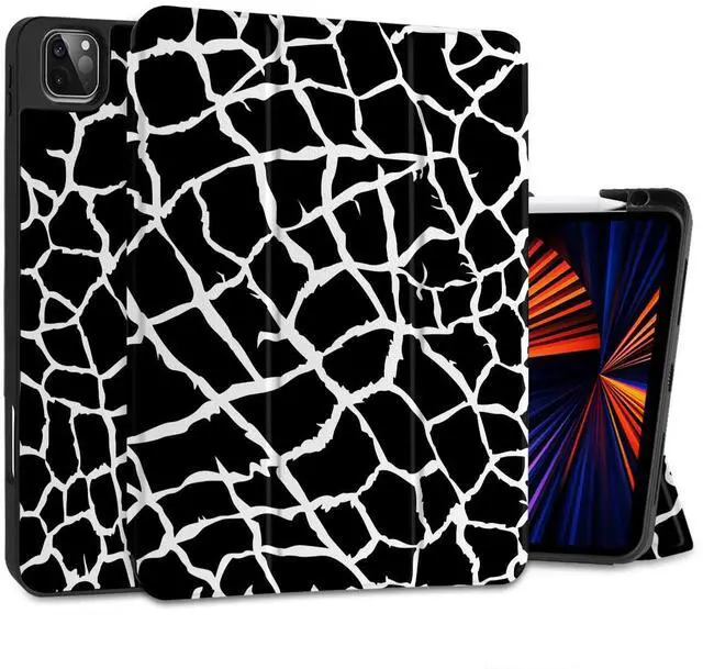 Main image of TWOLSKOO Case for iPad Pro 11-inch 4th Generation 2022, [Built-in Pencil Holder] Trifold Stand & Auto Wake/Sleep, Shockproof Cover Soft Back Shell, Also Fit iPad Pro 11" 3rd/2nd/1st Gen, Giraffe