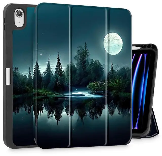 Main image of Tuiklol Case for iPad 11 inch (A16 Chip) 2025 Generation 11th / iPad 10.9 inch 2022 10th Gen,Slim Stand Hard Case Pencil Holder with TPU Back Cover & Trifold Stand & Auto Wake/Sleep, Night Forest