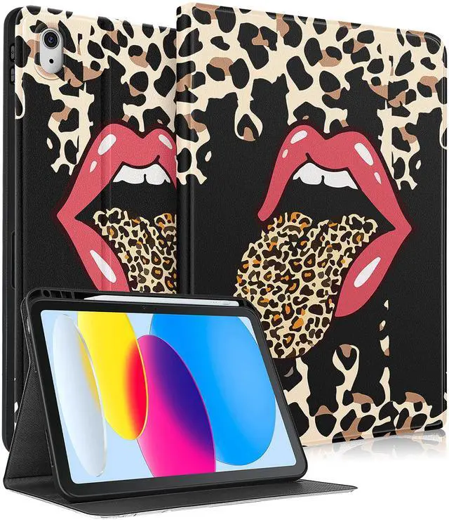 Main image of Uppuppy for iPad 10th Generation Case 10.9 Inch, for iPad 11th(A16) 2025 Girls Cute Women Folio Cover with Pencil Holder Leopard Print Cheetah Design Funny Teens Unique Tablet Cases for Apple 10/11