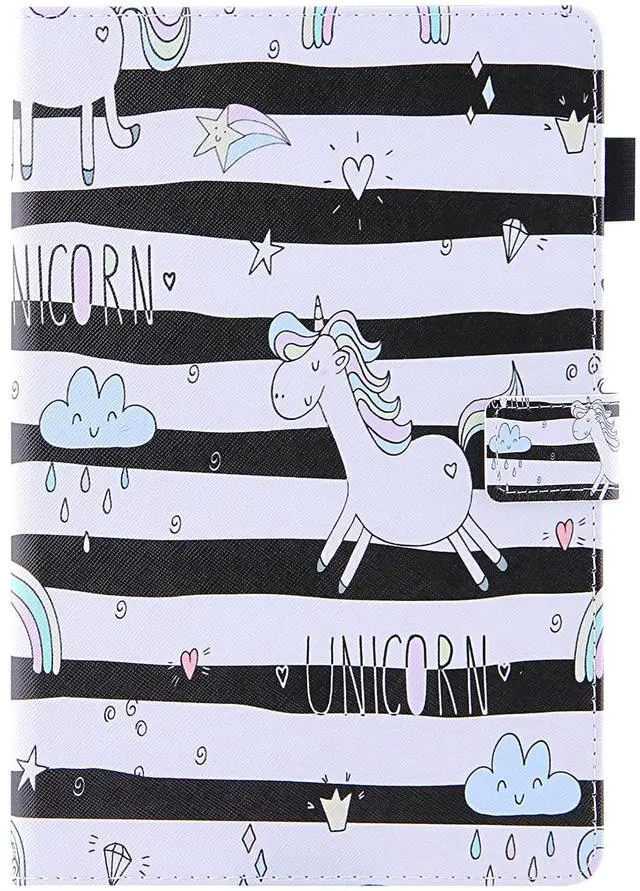 Alt view image 3 of 5 - UUcovers for All-New  Kindle Fire HD 10 & Fire HD 10 Plus 10.1 inch Case (Only Fits 11th Generation 2021 Release) with Pencil Holder [Auto Sleep/Wake] Stand PU Leather Cover, White Unicorn Horse
