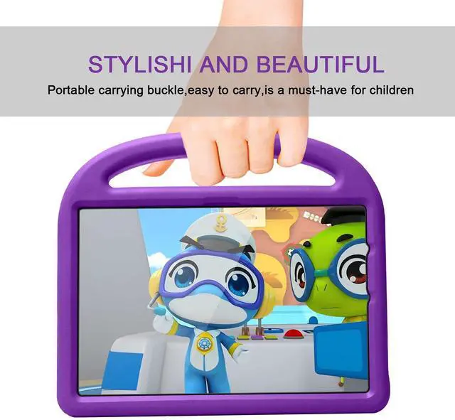 Alt view image 4 of 5 - UUcovers All-New Fire HD 10 & 10 Plus 10.1" Tablet Kids Case (Only Compatible 11th Generation, 2021 Release) with Handle Kickstand Kids-Friendly Lightweight Shockproof Silicone EVA Foam Cover, Purple