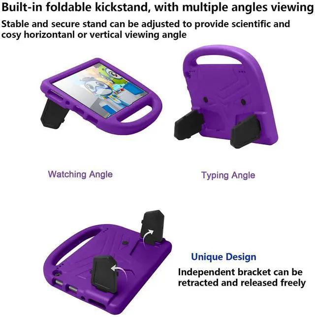 Alt view image 5 of 5 - UUcovers All-New Fire HD 10 & 10 Plus 10.1" Tablet Kids Case (Only Compatible 11th Generation, 2021 Release) with Handle Kickstand Kids-Friendly Lightweight Shockproof Silicone EVA Foam Cover, Purple