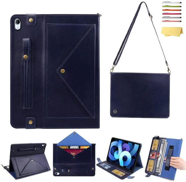 Main image of UUcovers Crossbody Handbag Case for iPad (A16) 11th Gen 11 inch 2025/iPad 10th Gen 10.9" 2022 with Pencil Holder/Pockets [Shoulder Strap/Hand Strap] Folio Stand Envelope Magnetic Wallet Cover, Blue