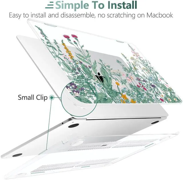 Alt view image 3 of 5 - TWOLSKOO for M4 MacBook Air 13.6 inch Case 2025-2022 Release M4 A3240 M3 A3113 M2 A2681, Plastic Hard Shell & Screen Protector & Keyboard Cover & Trackpad Film, Botanical Illustration
