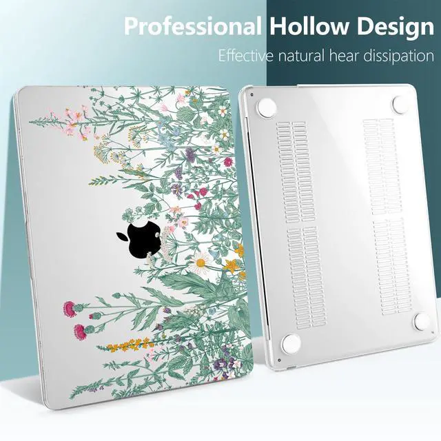 Alt view image 5 of 5 - TWOLSKOO for M4 MacBook Air 13.6 inch Case 2025-2022 Release M4 A3240 M3 A3113 M2 A2681, Plastic Hard Shell & Screen Protector & Keyboard Cover & Trackpad Film, Botanical Illustration