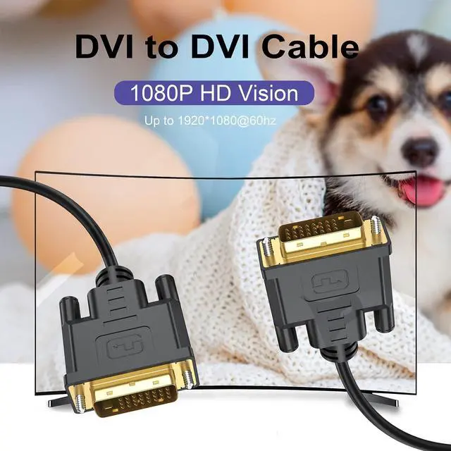 Alt view image 3 of 5 - DVI to DVI Cable 5-Pack, 6 FT DVI-D to DVI-D (24+1) Dual Link Cable Computer Monitor Cord for Laptop, Desktop, DVD, Gaming,Monitr, HDTV, Projector and More