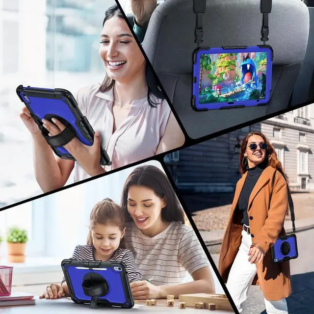 Alt view image 5 of 5 - Case for iPad (A16) 11th Generation 11 Inch (2025), Ubearkk for iPad 10th Generation 10.9 inch 2022 case with Screen Protector, 360 Degree Rotating Stand/Adjustable Shoulder Strap/Pencil Holder, Blue
