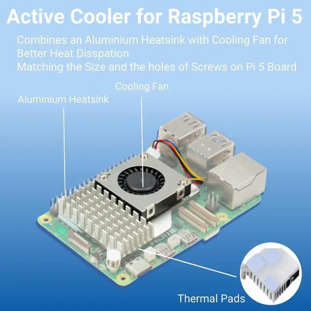 Alt view image 3 of 5 - Vemico for Raspberry Pi 5 16GB Kit with Pi 5 16GB Board, Case and Active Cooler for Raspberry Pi 5