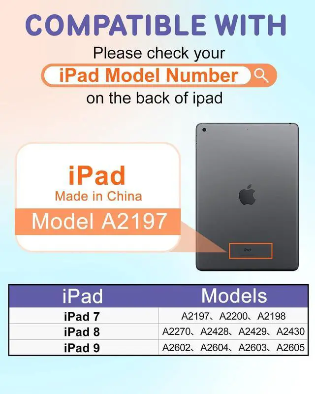 Alt view image 2 of 5 - Uppuppy for iPad 9th/8th/7th/Air 3rd Generation Case 10.2& for iPad Pro 10.5 Inch Cases 360 Degree Rotating Stand Folio Cover with Pencil Holder Women Boys for Apple iPad 2021/2020/2019