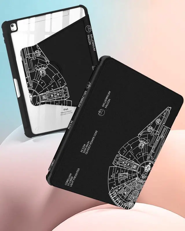 Alt view image 4 of 5 - Uppuppy for iPad 9th/8th/7th/Air 3rd Generation Case 10.2& for iPad Pro 10.5 Inch Cases 360 Degree Rotating Stand Folio Cover with Pencil Holder Women Boys for Apple iPad 2021/2020/2019