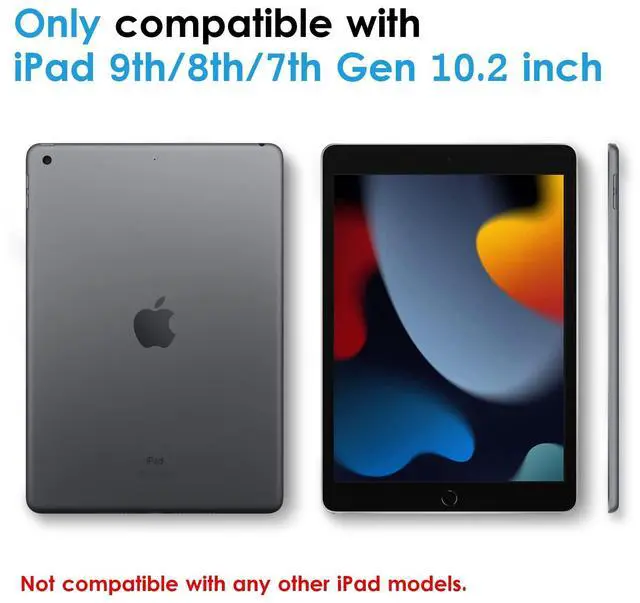 Alt view image 2 of 5 - iPad 10.2 Inch Clear Teal Case and 2 PC Tempered Glass