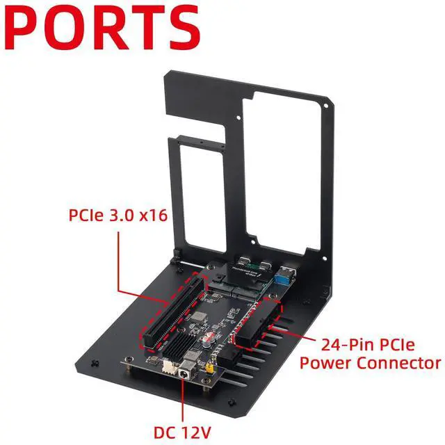 Alt view image 4 of 5 - VIKINYEE Thunderbolt 3/4 eGPU Enclosure Compatible with USB4, Support NVIDIA AMD Graphics Card and PCIe Cards, Using ATX Power Supply, Support PD 85W Charging (VK-Y900)
