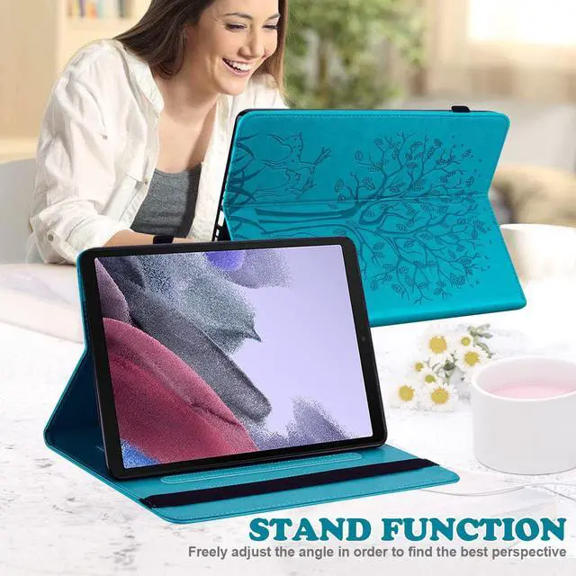 Alt view image 4 of 5 - VODEFOX for Kindle Fire HD 10 Tablet Case 13th Generation 2023 Release 10.1", PU Leather Folio Stand Deer Tree Cover with Card Slots for Fire Tablet HD10 & HD 10 Plus 2023 - Blue
