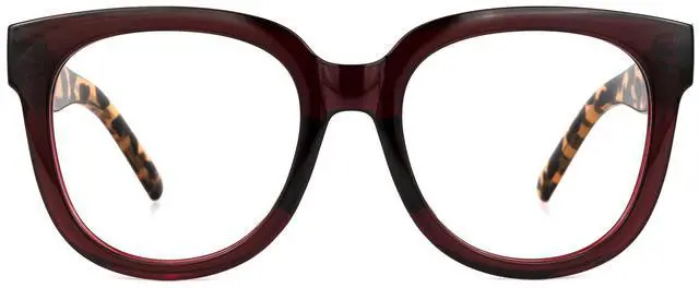 Alt view image 2 of 5 - Vooglam Wine Red Square Eyeglasses Glasses for Women with Clear Lens Vernetta OP049594-02
