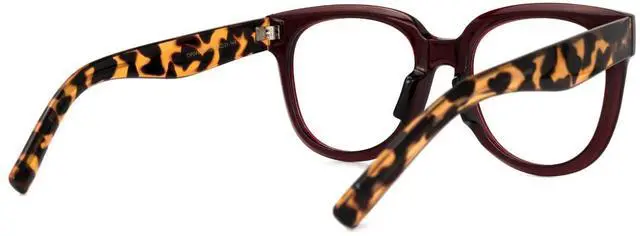 Alt view image 5 of 5 - Vooglam Wine Red Square Eyeglasses Glasses for Women with Clear Lens Vernetta OP049594-02