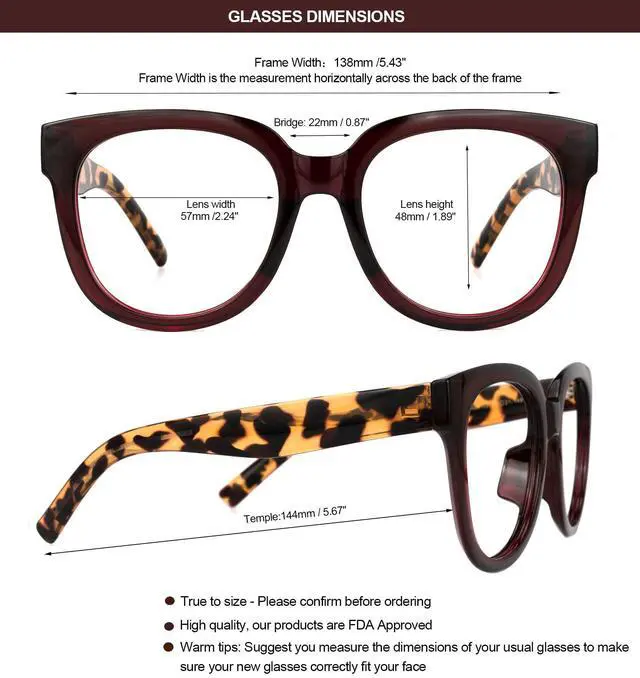 Alt view image 4 of 5 - Vooglam Wine Red Square Eyeglasses Glasses for Women with Clear Lens Vernetta OP049594-02