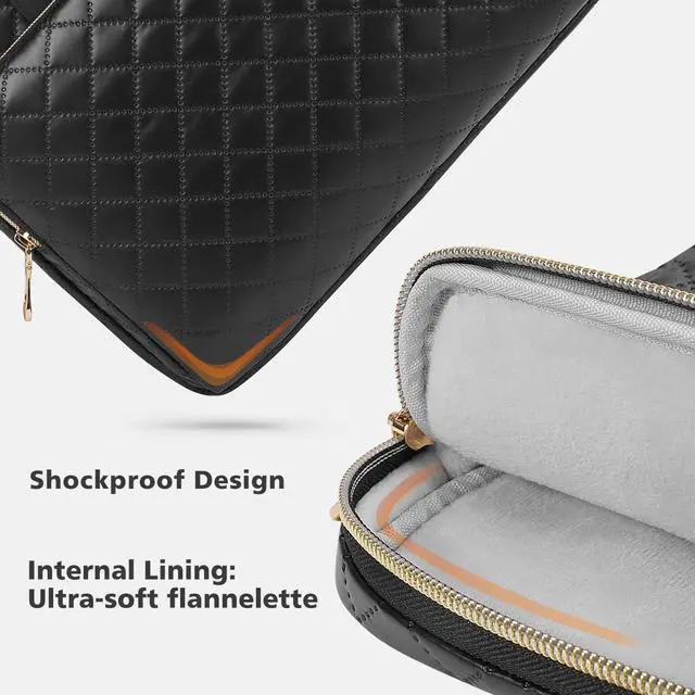 Alt view image 4 of 5 - Vinterfint 360 Protective Laptop Case, 13-14 inch Laptop Sleeve Compatible with MacBook Pro 14 M4 M3,MacBook Air 13 M4 / Pro 13, Surface Laptop Studio 2, 14.5" XPS 14, HP Dell, Bag with handle, Black