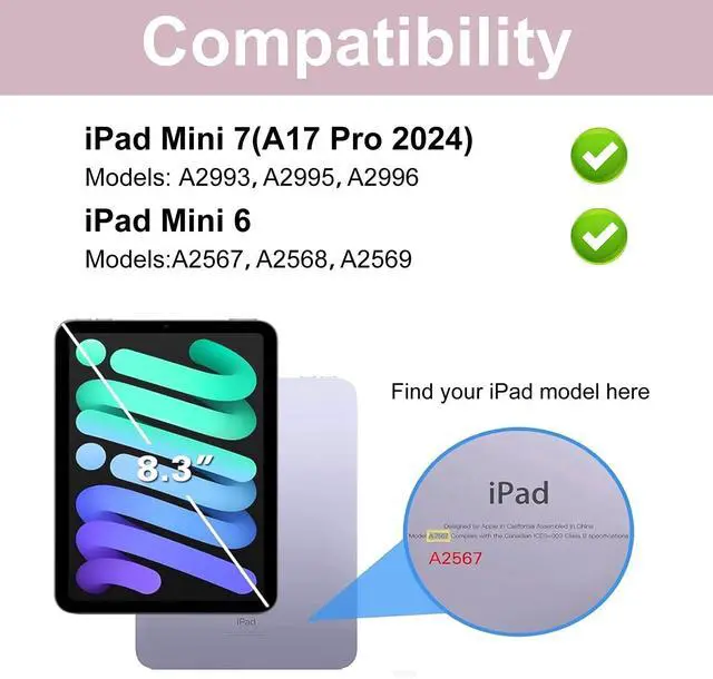 Alt view image 2 of 5 - WINCHKING Keyboard Case for iPad mini (A17 Pro) 7th Generation/Mini 6th Gen 8.3 Inch,Magnetically Detachable Wiress Keyboard Folio Case with Pencil Holder for iPad mini 7/6 (Pink)