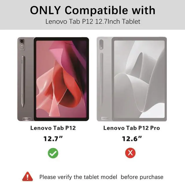 Alt view image 2 of 5 - WINCHKING Touchpad Keyboard Case for Lenovo Tab P12 12.7Inch 2023,Detachable Wireless Keyboard Folio Case with Pen Holder for Lenovo TB-370FU Tablet,Black