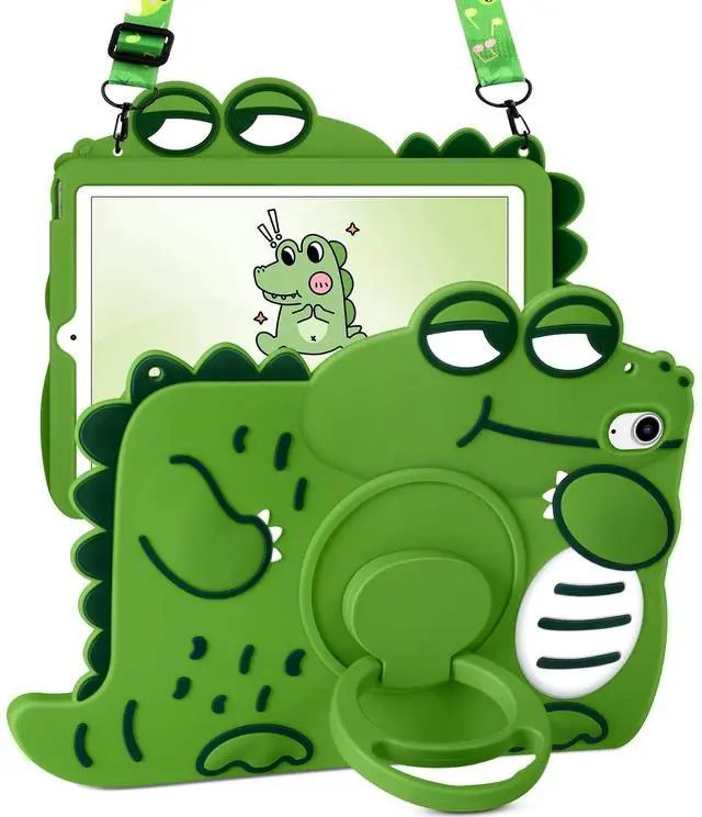 Main image of Wazzasoft for iPad mini 7 A17 Pro 2024, for iPad mini 6 Case 8.3 Inch 2021 - Cute Girls Boys Kawaii Cover Girly Women with Rotating Stand & Strap Soft Silicone Funda for Apple iPad mini 6th Gen Cases