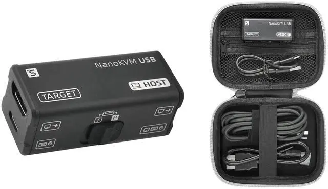 Main image of Sipeed NanoKVM-USB Operations Maintenance Server Tool Kit, Multi-Device Collaboration, Finger-sized 4K USB KVM for Server SBCs, USB A Switcher 1080P Video Capturer, 4K HDMI IN/Loop Out (KVM Full Kit1)