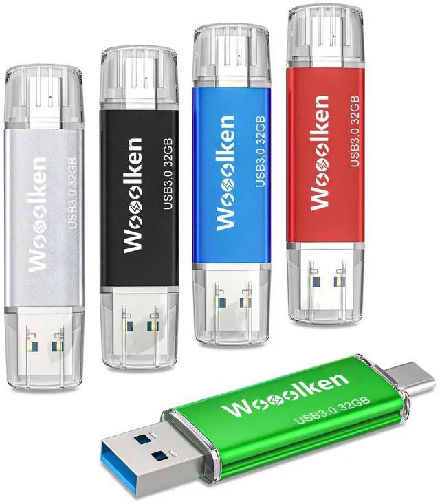 Main image of USB C Flash Drive 32GB 5 Pack, Wooolken USB 3.0 Dual Drive Type-C Thumb Drive OTG Memory Stick Compatible with iPhone 16/15, Android Smartphone/Tablets/Computers