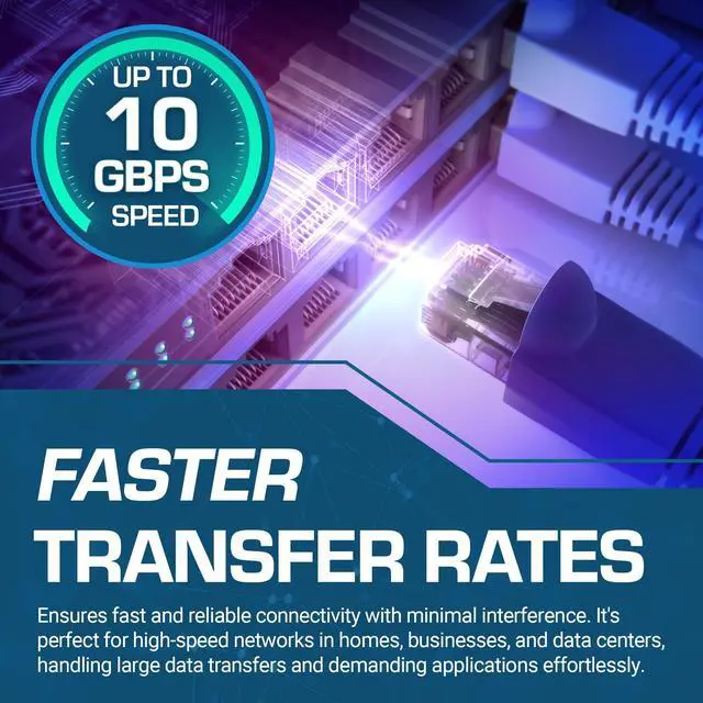 Alt view image 4 of 5 - WIRE WAVE Cat6 Ethernet Cable (10-Pack - 5 Feet - Black) - High Speed 24AWG Bump Boot, Cat6 RJ45 Internet LAN Patch, Network Cable. Computer Cord, Gaming