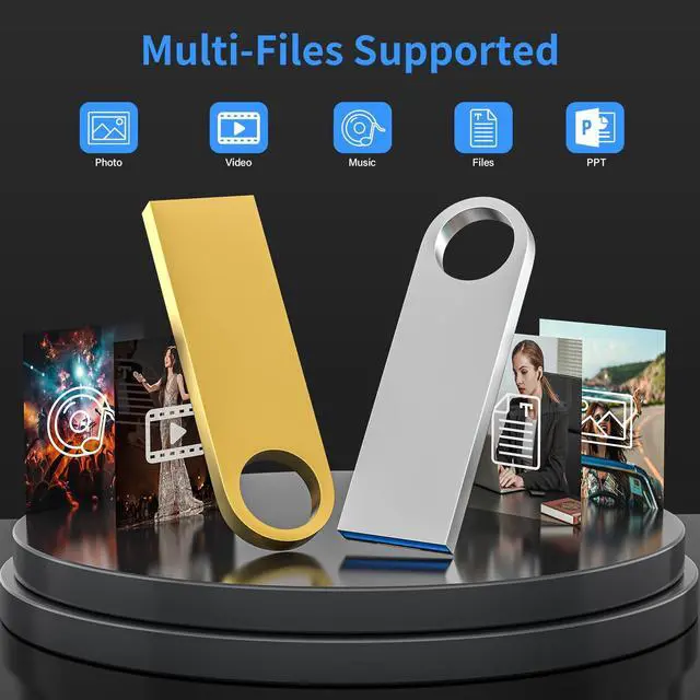 Alt view image 3 of 5 - USB 3.0 Flash Drive 64GB 5 Pack, Wooolken High Speed USB 3.0 Thumb Drives Sleek Metal Flash Drives with Keychains, Memory Stick, USB Drive for PC/Computers/Mac/Laptops
