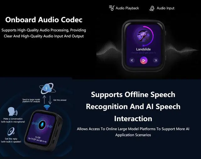 Alt view image 3 of 5 - ESP32-S3 1.8inch AMOLED Touch Screen Development Board, 368x448 Pixels, Dual-Core Processor, Onboard Audio Codec, Support Offline Speech Recognition and AI Speech Interaction, for Smart Devices