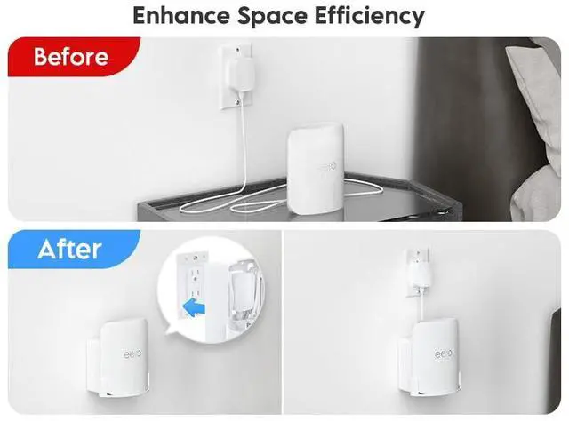 Alt view image 3 of 5 - XLTTYWL eero Pro 7 Wall Mount Kit, erro 7 Pro Outlet Mount Bracket Optimize Space&Cable Management Accessories eero Pro 7 Compatible with erros Pro 7 Tri-Band Mesh Wi-Fi 7 Router (White, 1 Pack)