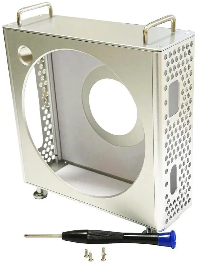 Alt view image 5 of 5 - CNC Aluminium Case Enclosure Protective Bracket Stand Holder Mount Replacement for Mac mini M4/M4 Pro 2024 (Silver)