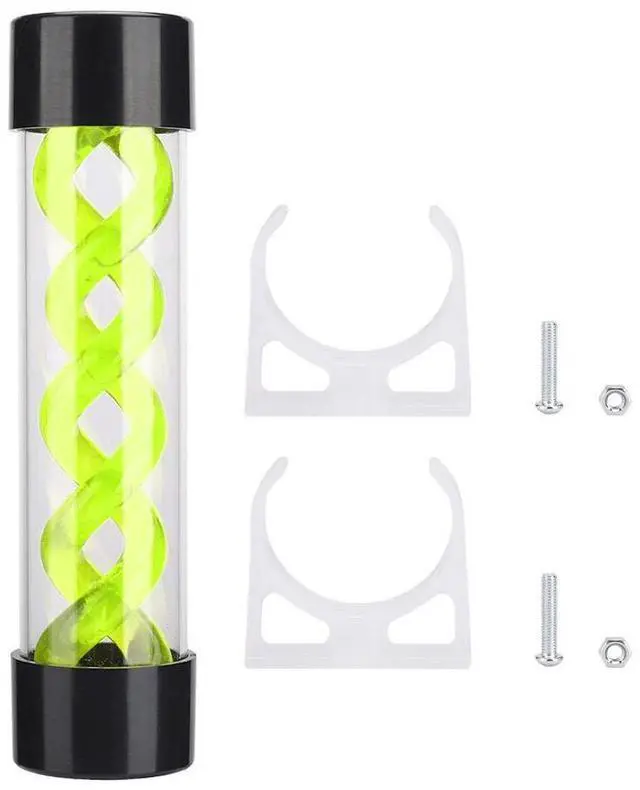 Main image of Yoidesu Water Cooling Reservoir G1/4 Threaded T Virus Cylindrical Cooler for Computer Water Cooling System, 200mm,Red/Green/Blue (Green)