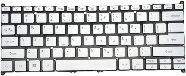 Alt view image 2 of 5 - YIJIATech Laptop Keyboard Compatible for Swift 5 SF514-52 SF514-52T SF514-54G SF514-54T SF515-51T with Backlit US Layout Power Button (Silvery)