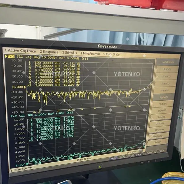Alt view image 3 of 5 - YOTENKO 2X2 MIMO 3G/4G/LTE/5G Universal Wide Band Antenna 12dBi Dual SMA Male Connectors Cable(2M/6.56FT) Weak Magnetic Base 700-5900MHz Omni-Directional Paddle Antenna
