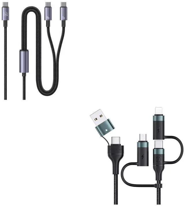 Main image of USAMS 2-in-1 USB C 72W Fast Charging Cable+4FT PD 60W USB C Multi Fast Charging Cable Compatible with Laptop/Tablet/Phone