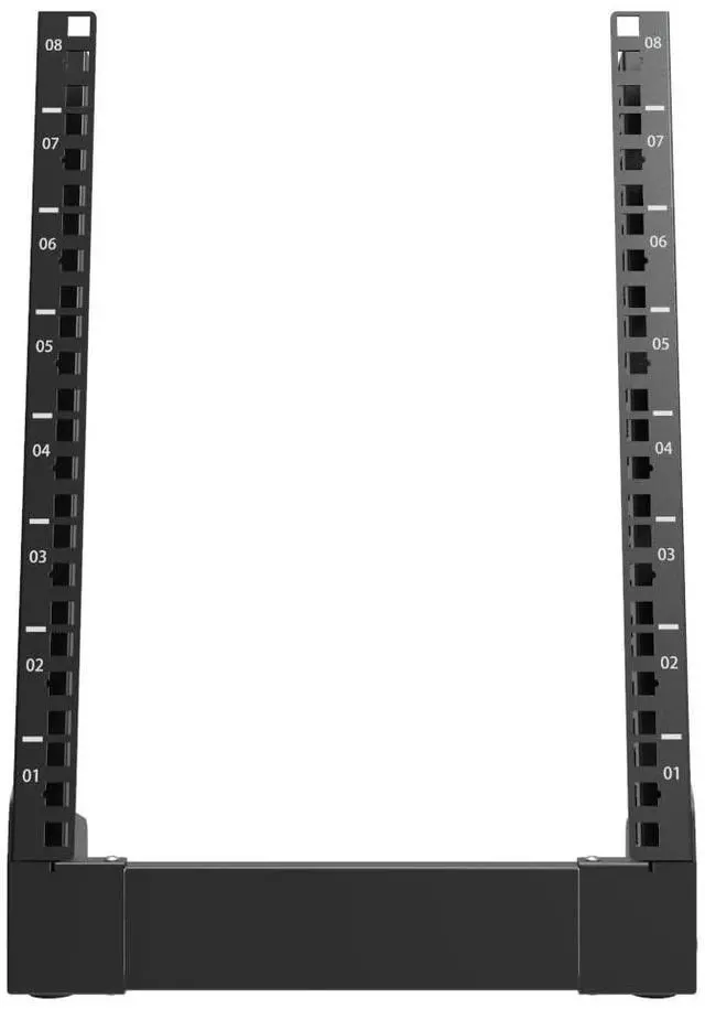 Alt view image 2 of 5 - QiaoYoubang 8U Small Desktop Network Rack, 10 inch Mini Open Frame Desktop Cabinet for 10 inch Network, Servers, Audio, Video and Studio Equipment Free Standing Home Office Rack (8U)